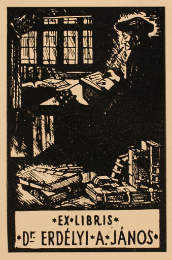 Exlibris by ? Unbekannt from Hungary for Dr. A. Janos Erdelyi - Book Interior Man 
