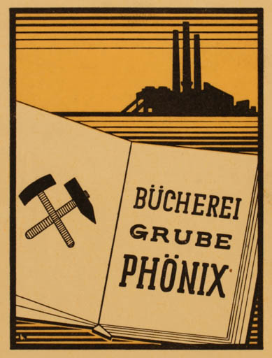 Exlibris by ? Unbekannt from Germany for Bücherei Grube Phönix - Book 