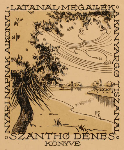 Exlibris by ? Unbekannt from Hungary for Denes Szantho - Scenery/Landscape Tree 
