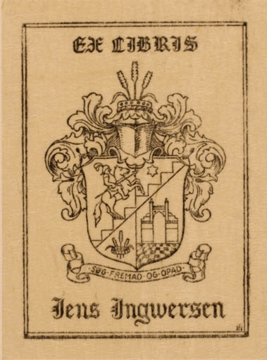 Exlibris by ? Unbekannt from Unknown for Jens Ingwersen - Heraldry 