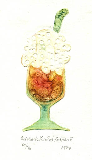 Exlibris by Michaela Lesarova-Roubickova from Czechoslovakia for Lars Rödel - Food 