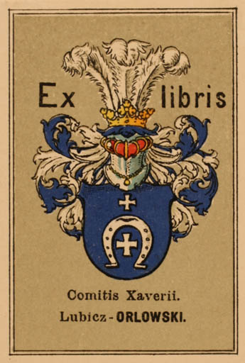Exlibris by ? Unbekannt from Unknown for Xaverril Lubicz Orlowski - Heraldry 