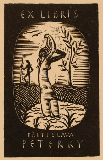 Exlibris by ? Unbekannt from Czech Republic for Bretislava Peterky - Woman 