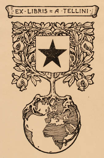 Exlibris by ? Unbekannt from Italy for A. Tellini - Globe 