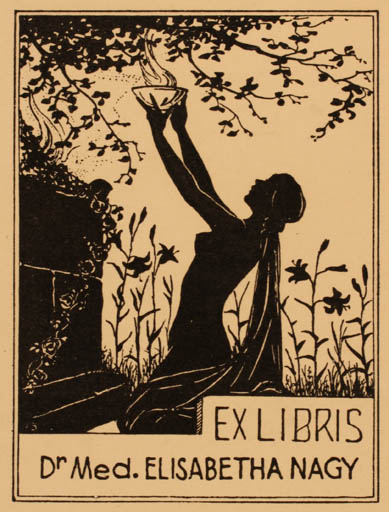 Exlibris by ? Unbekannt from Hungary for Dr. Elisabetha Nagy - Jugend Woman 