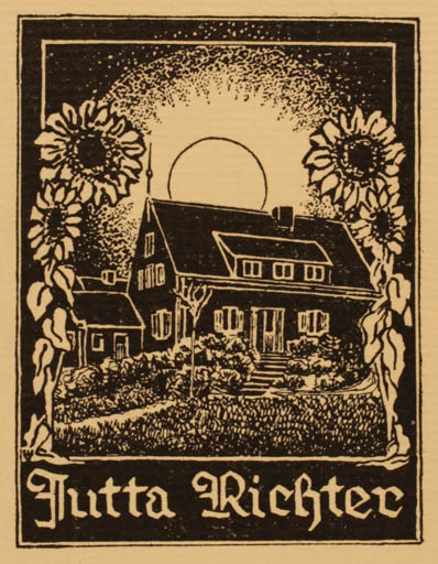 Exlibris by ? Unbekannt from Germany for Jutta Richter - Architecture Sun 