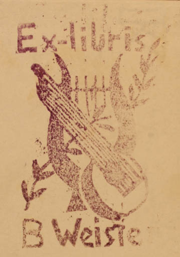 Exlibris by ? Unbekannt from Unknown for B. Weiste - 