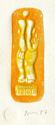 Exlibris by Vladimir Vinogradow from Lithuania for Inge Rödel - Woman 