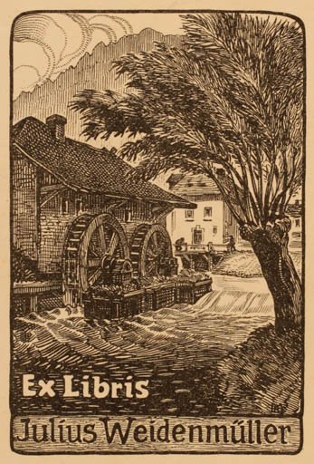 Exlibris by ? Unbekannt from Germany for Julius Weidenmüller - Architecture Tree 