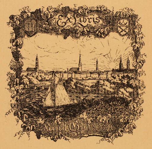 Exlibris by ? Unbekannt from Germany for Kurt Godecken - City Ship/Boat 