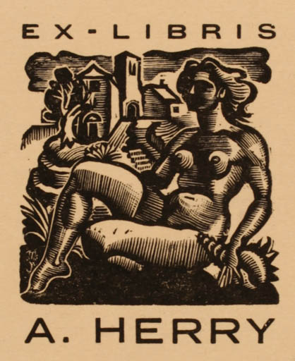 Exlibris by ? Unbekannt from Unknown for Andre Herry - Woman 