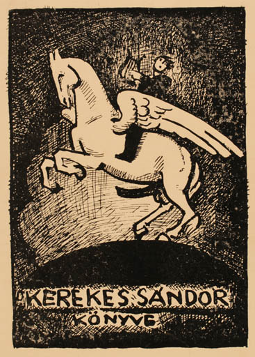 Exlibris by ? Unbekannt from Hungary for Sandor Kerekes - Pegasus 