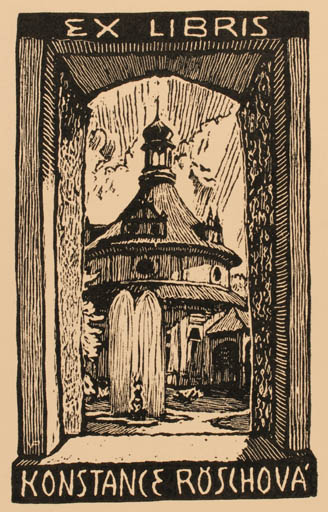 Exlibris by ? Unbekannt from Czech Republic for Konstance Röschova - Architecture 
