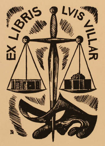 Exlibris by ? Unbekannt from Unknown for Luis Villar - Law 