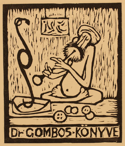 Exlibris by ? Unbekannt from Hungary for Gombos Lászlo - Music 