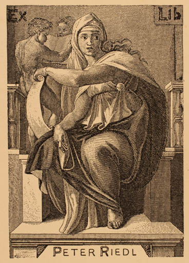 Exlibris by ? Unbekannt from Unknown for Peter Riedl - Woman 