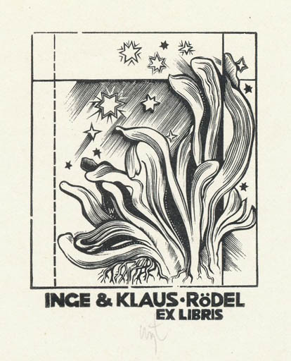 Exlibris by Wojciech Luczak from Poland for Klaus & Inge Rödel - Flora 