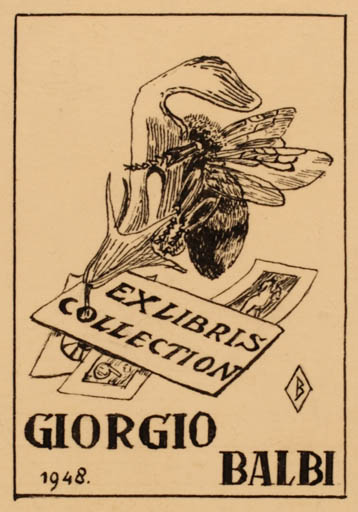 Exlibris by ? Unbekannt from Unknown for Dr. Giorgio Balbi - Insect 