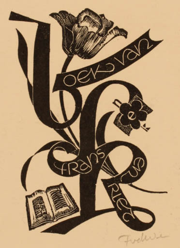 Exlibris by ? Unbekannt from Unknown for Frans en Riet - Flower Flora 