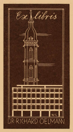 Exlibris by ? Unbekannt from Unknown for Dr. Richard Oelmann - Architecture 