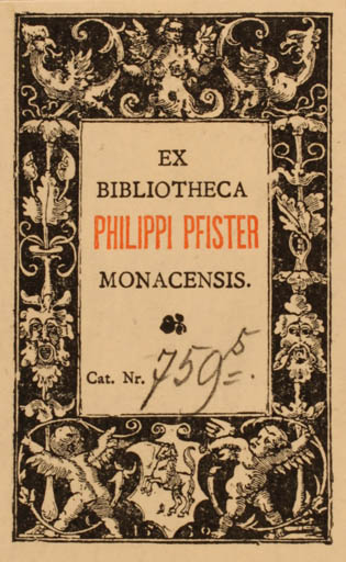Exlibris by ? Unbekannt from Unknown for Philippi Pfister - 