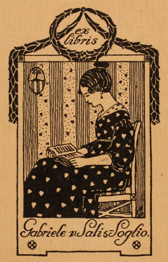 Exlibris by ? Unbekannt from Unknown for Gabriele Salis-Soglio - Book Jugend Woman 