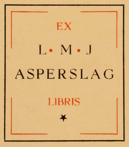 Exlibris by ? Unbekannt from Unknown for Louis M. J. Asperslag - Text/Writing 