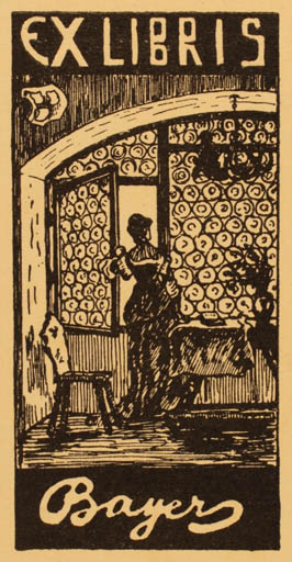 Exlibris by ? Unbekannt from Unknown for ? Bayers - Interior Woman 