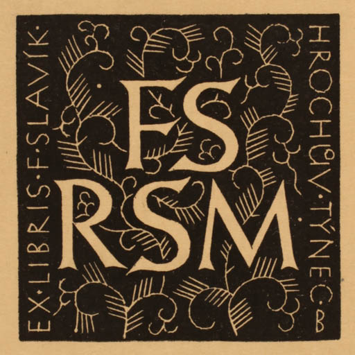 Exlibris by ? Unbekannt from Unknown for F Slavik - Text/Writing 