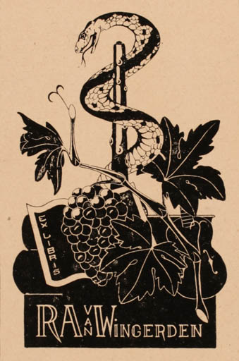 Exlibris by ? Unbekannt from Unknown for Ra van Wingerden - Fauna Wine 