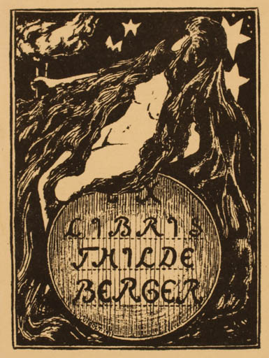 Exlibris by ? Unbekannt from Unknown for Thilde Berger - Woman Nude 