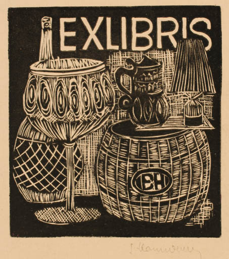 Exlibris by ? ? from Unknown for ? E. H. - Wine 