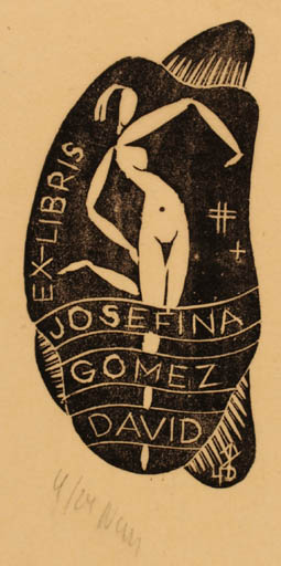 Exlibris by ? Unbekannt from Unknown for Josefina + David Gomez - Woman 