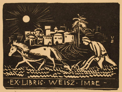 Exlibris by ? Unbekannt from Unknown for Imre Weisz - Working Horse 