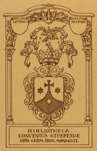 Exlibris by ? Unbekannt from Unknown for S Bibl. Conventus Theresiae - Heraldry 