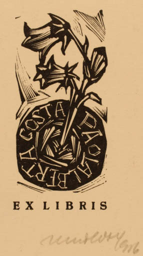 Exlibris by ? Unbekannt from Unknown for Berta Costa Paolal - Flower Flora 