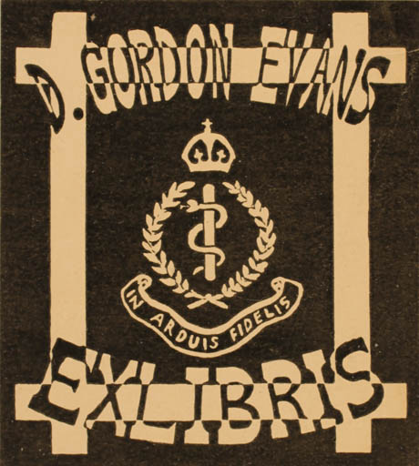 Exlibris by ? Unbekannt from Unknown for D. Gordon Evans - Medicine 