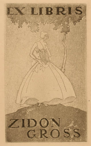 Exlibris by ? Unbekannt from Unknown for Zidon Gross - Woman 