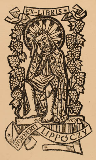 Exlibris by ? Unbekannt from Unknown for Ing. Nobert Lippóczy - Religion Wine 