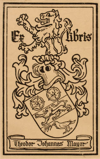 Exlibris by ? Unbekannt from Unknown for Theodor Johannes Mayer - Heraldry 