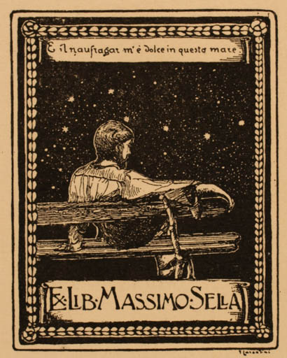 Exlibris by ? Unbekannt from Unknown for Massimo Sella - Man 