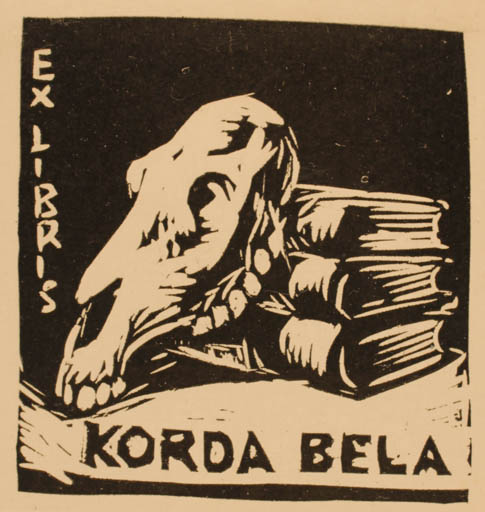 Exlibris by ? Unbekannt from Hungary for Bèla Korda - Book Death 