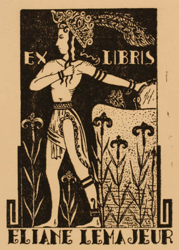 Exlibris by ? Unbekannt from Unknown for Eliane Lema Jeur - Classical antiquity Flora 