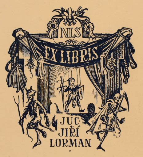 Exlibris by ? Unbekannt from Unknown for Jiri Lorman - Death Theater/Cirkus 