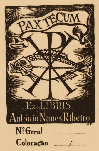 Exlibris by ? Unbekannt from Unknown for Antonio Nunes Ribeiro - Fish 