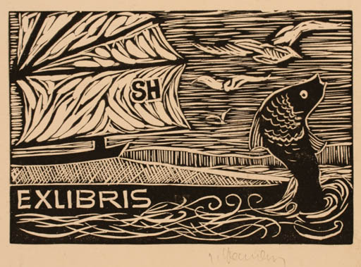 Exlibris by ? Unbekannt from Unknown for ? S. H. - Fish 