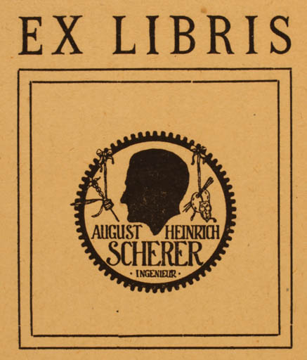 Exlibris by ? Unbekannt from Unknown for August Heinrich Scherer - Portrait 
