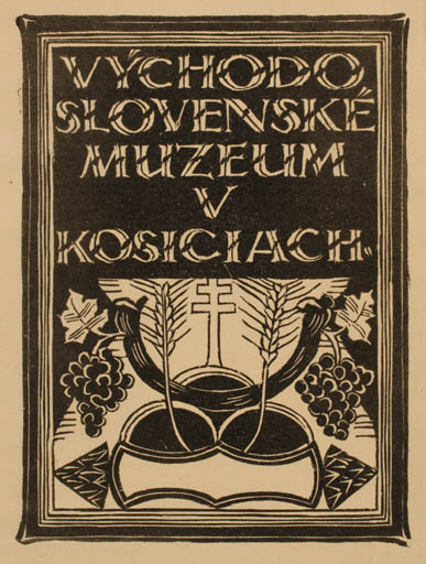 Exlibris by ? Unbekannt from Unknown for ? Vychodo Slovenske Muzeum - Religion Wine 