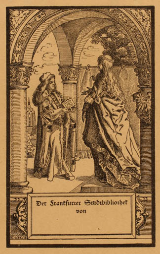 Exlibris by ? Unbekannt from Unknown for ? Frankfurter Stadtbibliothek - Architecture Book Man 