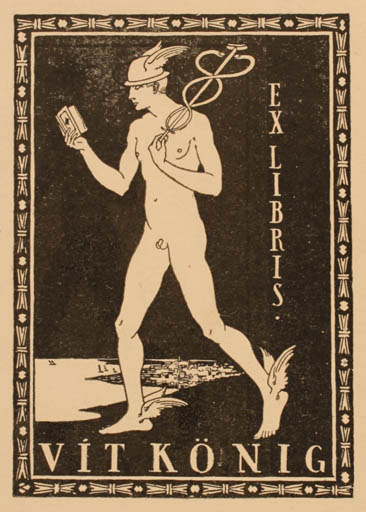Exlibris by ? Unbekannt from Czechoslovakia for Vit. König - Man Mythology 